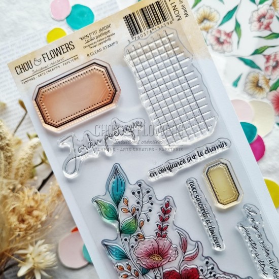 tampon clear jardin poétique de Chou & Flowers
