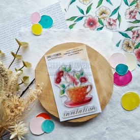 tampon clear tasse en fleur de Chou & Flowers