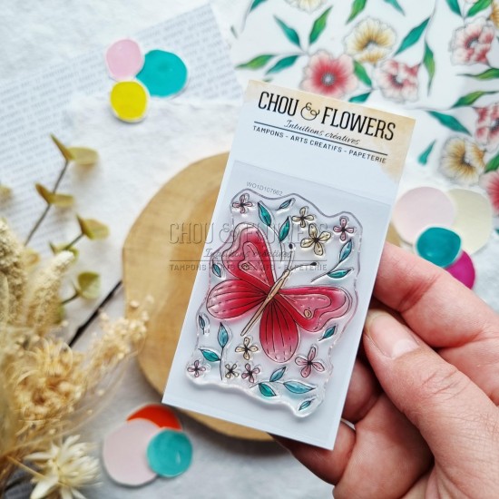 tampon clear papillon de Chou & Flowers