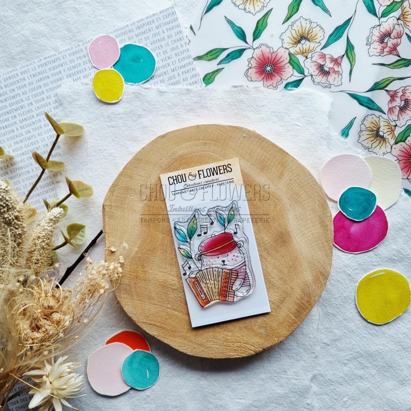 tampon clear doudou musicien de Chou & Flowers