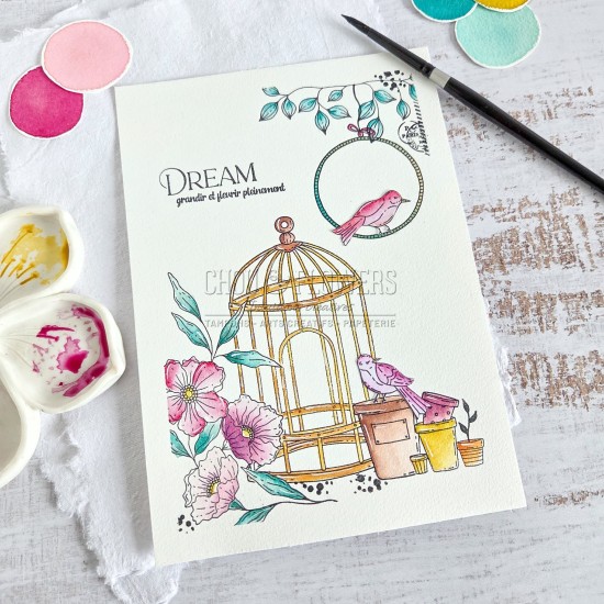 tampon clear La cage de Chou & Flowers