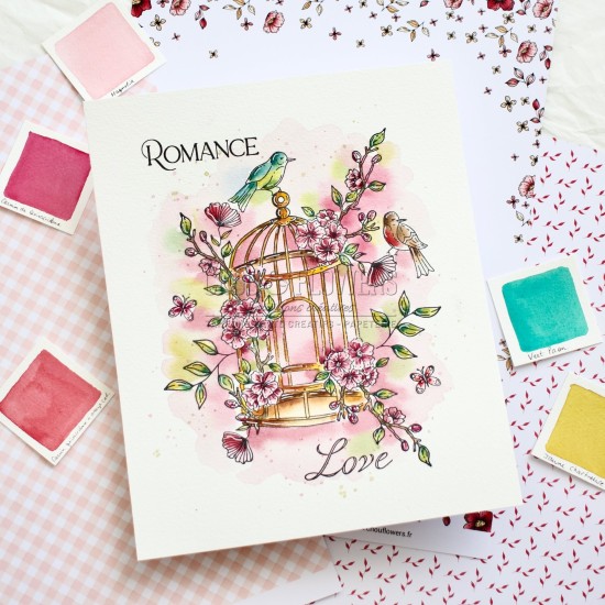 tampon clear La cage de Chou & Flowers