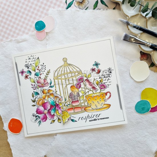 tampon clear La cage de Chou & Flowers