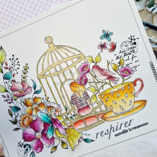 tampon clear les mots printemps de Chou & Flowers