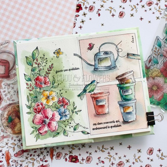 tampon clear jardin poétique de Chou & Flowers