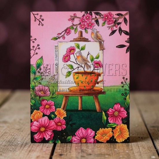 tampon clear jardin poétique de Chou & Flowers