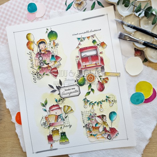 tampon clear Fille guinguette de Chou & Flowers