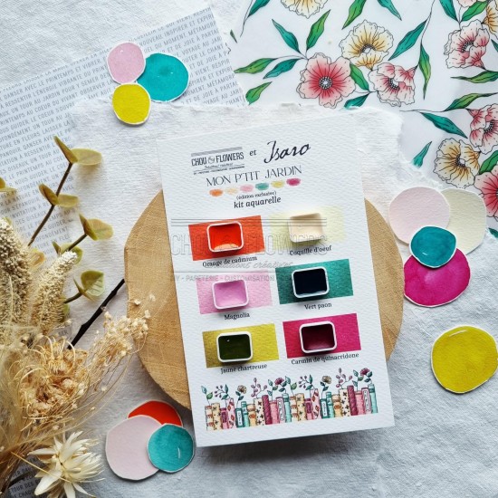 kit aquarelle en collaboration avec Isaro pour la collection Mon p'tit jardin