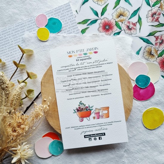 kit aquarelle en collaboration avec Isaro pour la collection Mon p'tit jardin