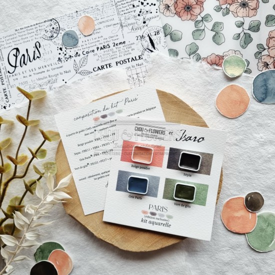 kit aquarelle Paris en collaboration avec Isaro