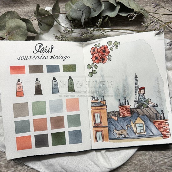 kit aquarelle Paris en collaboration avec Isaro