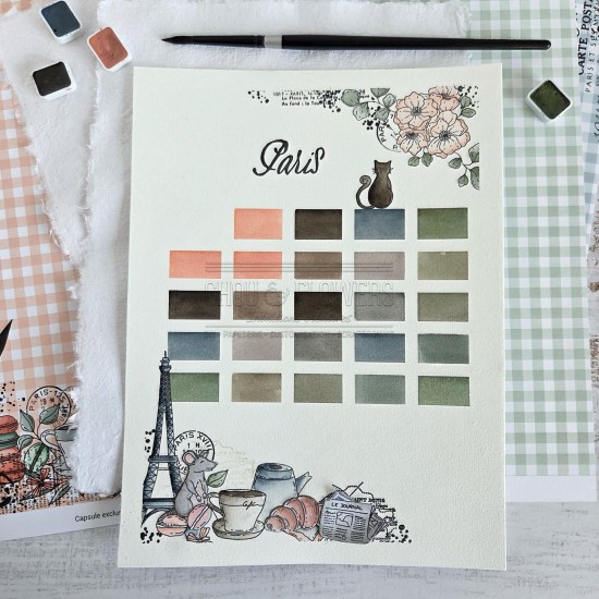 kit aquarelle Paris en collaboration avec Isaro