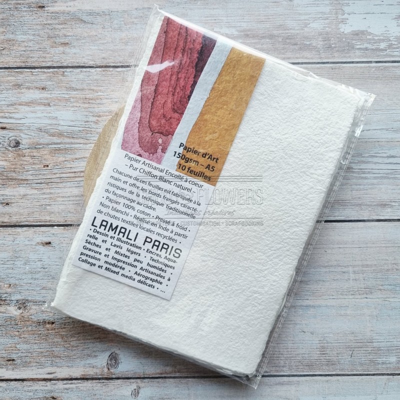 10 feuilles lamali pur chiffon blanc naturel