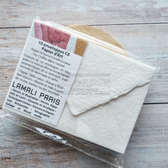 10 enveloppes 16x11.5 cm lamali pur chiffon blanc naturel