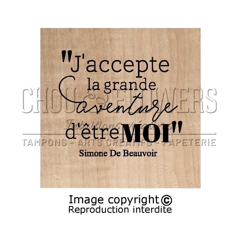 Tampon Bois Avec Une Citation De S De Beauvoir Pour Vos Projets De Scrapbooking Et De Diy