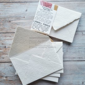 10 enveloppes 16x11.5 cm lamali pur chiffon blanc naturel