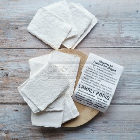 20 cartes lamali format A8 lamali pur chiffon blanc naturel