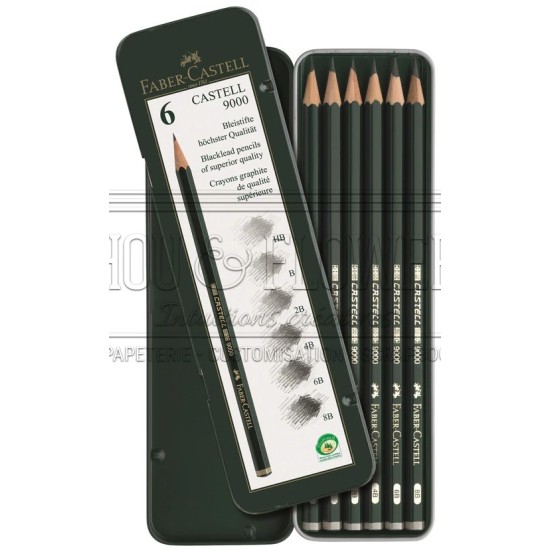 6 crayons Castell 9000
