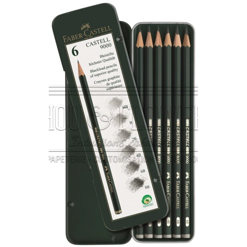 6 crayons Castell 9000