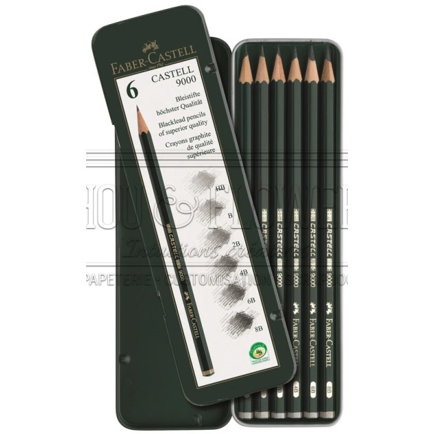 6 crayons Castell 9000