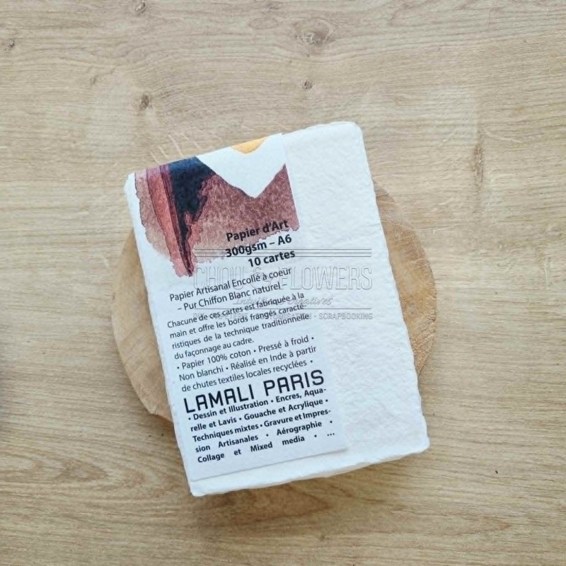 10 cartes A6 lamali lamali pur chiffon blanc naturel