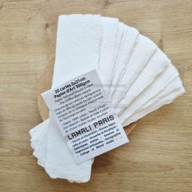 20 cartes lamali format marque page lamali pur chiffon blanc naturel