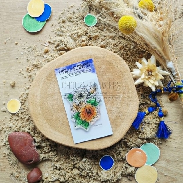 tampon clear fleurs exotiques de la collection les chants des dunes