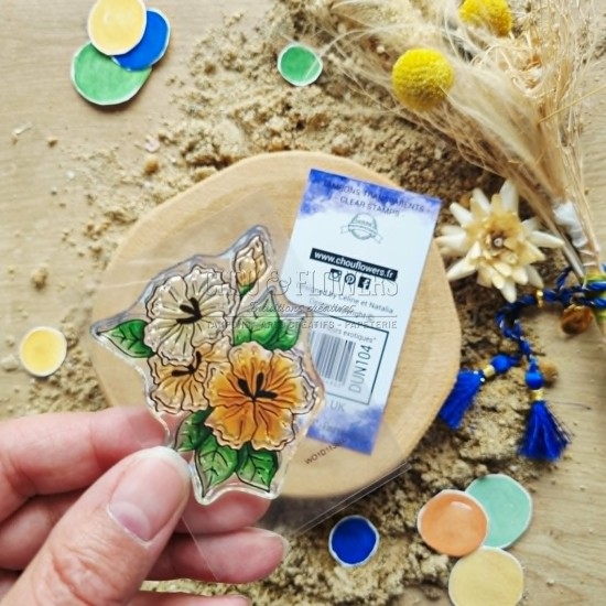 tampon clear fleurs exotiques de la collection les chants des dunes