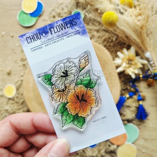 tampon clear fleurs exotiques de la collection les chants des dunes