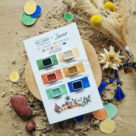 kit aquarelle en collaboration avec Isaro pour la collection Le chant des dunes