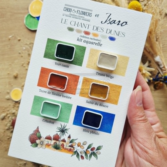 kit aquarelle en collaboration avec Isaro pour la collection Le chant des dunes