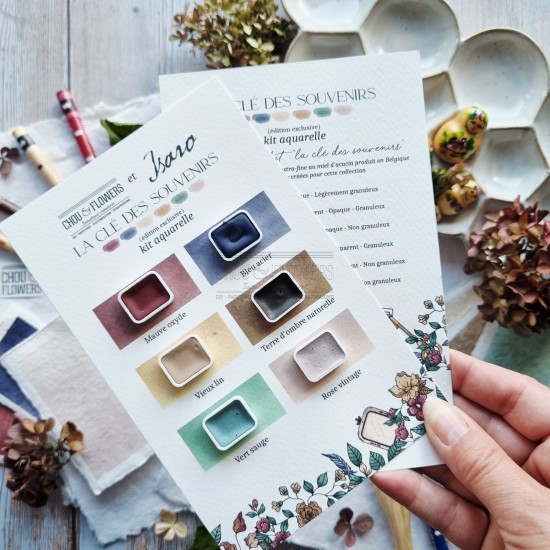 kit aquarelle en collaboration avec Isaro pour la collection La clé des souvenirs