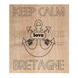 Tampon bois "Keep Calm Bretagne"