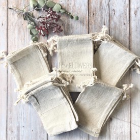 Sac en lin beige 10 x 15 (par 3)