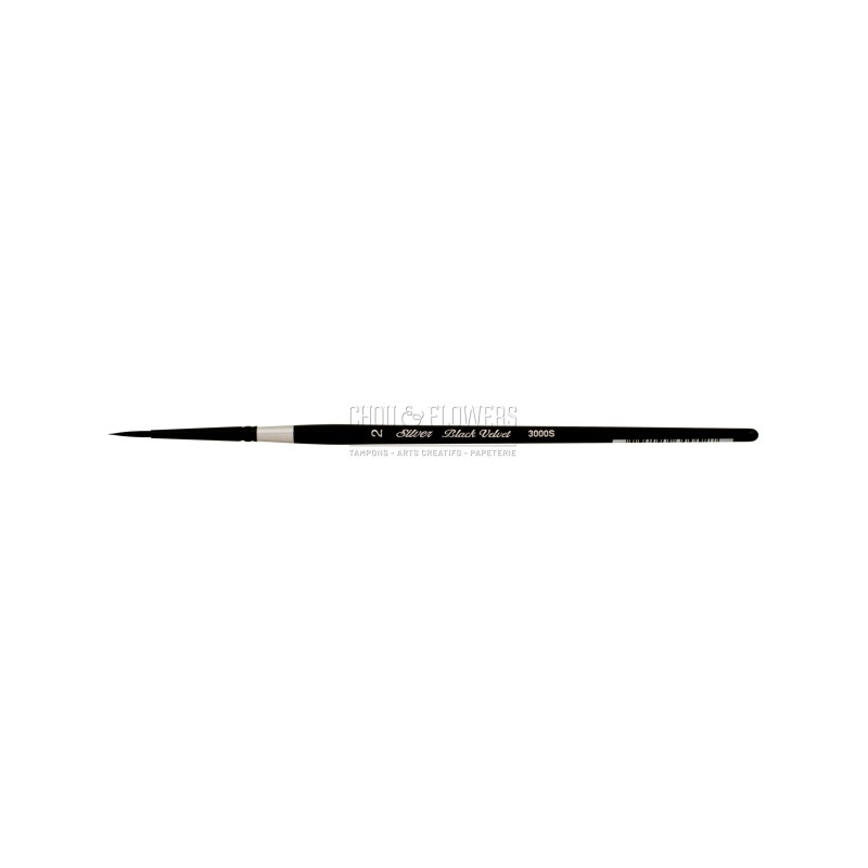 N°2 PINCEAU AQUARELLE ROND BLACK VELVET SERIE 3000S SILVER BRUSH