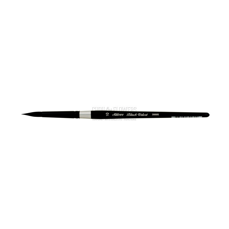 N°10 PINCEAU AQUARELLE ROND BLACK VELVET SERIE 3000S SILVER BRUSH