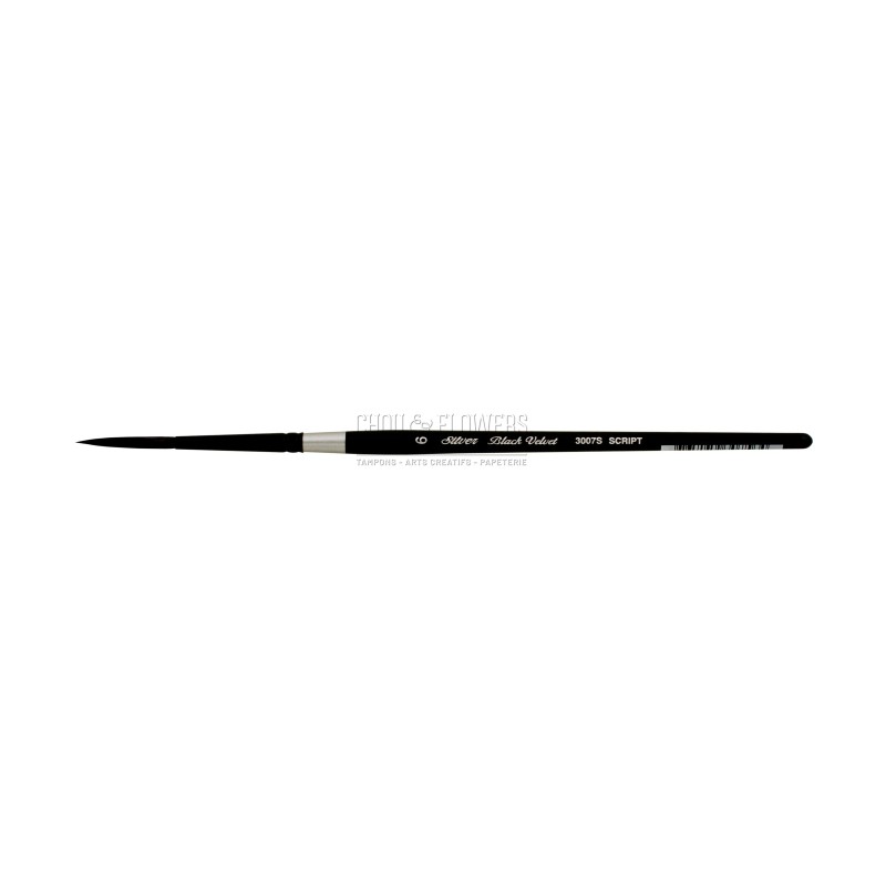 N°6 PINCEAU AQUARELLE BLACK VELVET SCRIPT LINER SERIE 3007S SILVER BRUSH