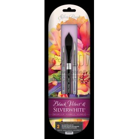 SET  DE 3 PINCEAUX  AQUARELLE BLACK VELVET and SILVERWHITE DE SILVER BRUSH