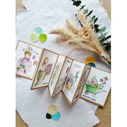 Chou and Flowers - TUTO mini album accordéon par NATYF27