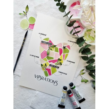 Chou and Flowers - TUTO avec le pochoir "coeur glacé"